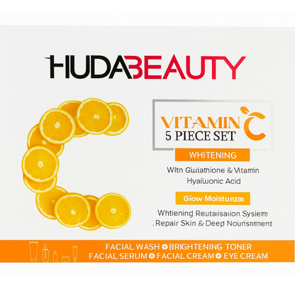 HUDA BEAUTY Vitamin C Skincare Set – 5-Piece Glow Kit
